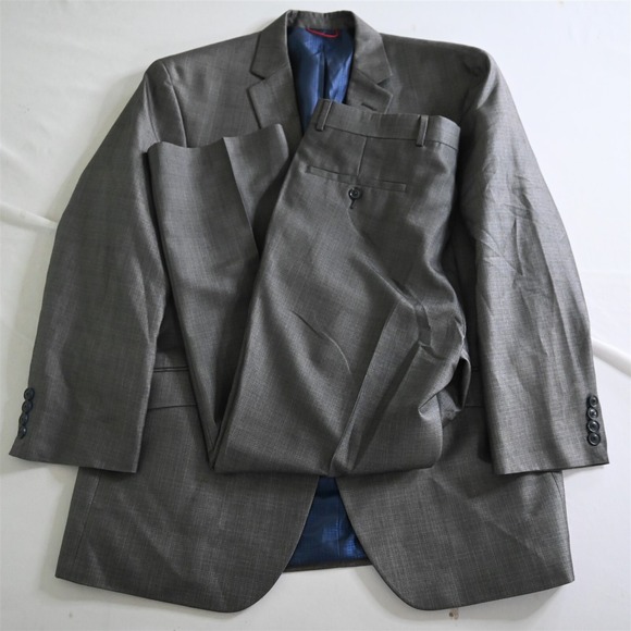 Billy London 44S 34x29 Gray Check Mens Jacket Pants Suit